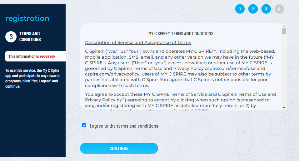 Agree to the terms and conditions.