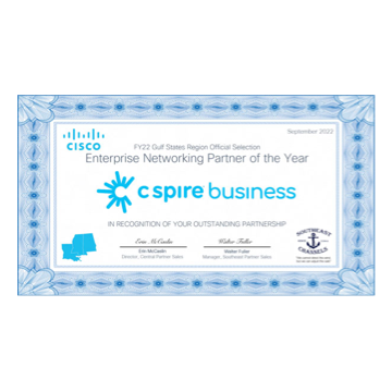 Cisco Enterprise Networking Partner of the Year for FY21 Gulf States Region