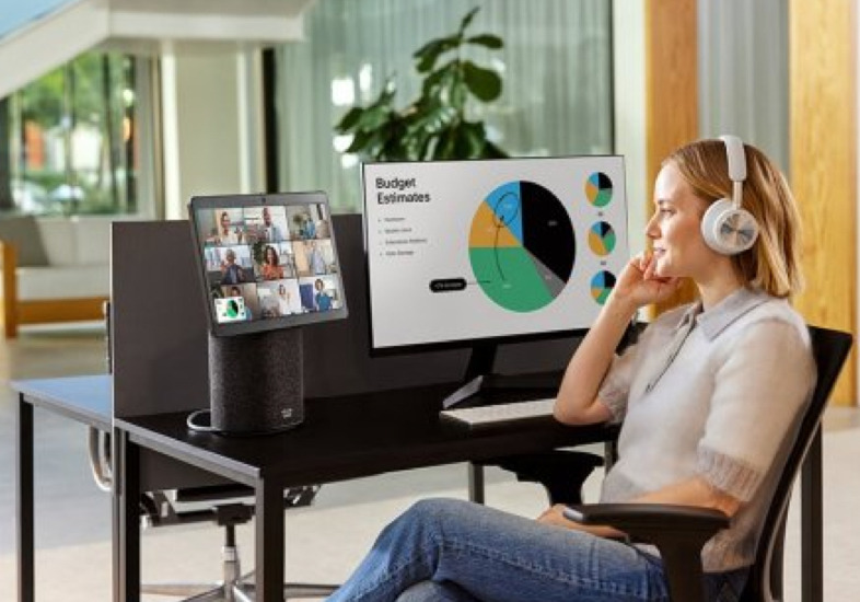 business women looking over laptop