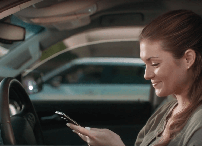 Woman on the phone in the car